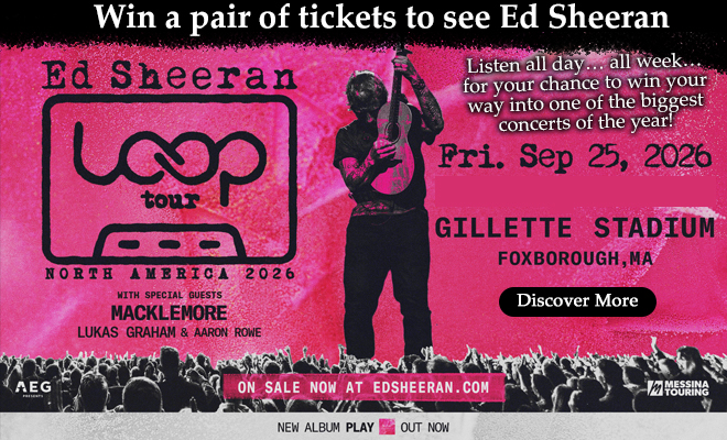 Win a pair of tickets to see Ed Sheeran at Gillette Stadium on Friday, September 25th, 2026!